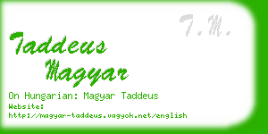 taddeus magyar business card